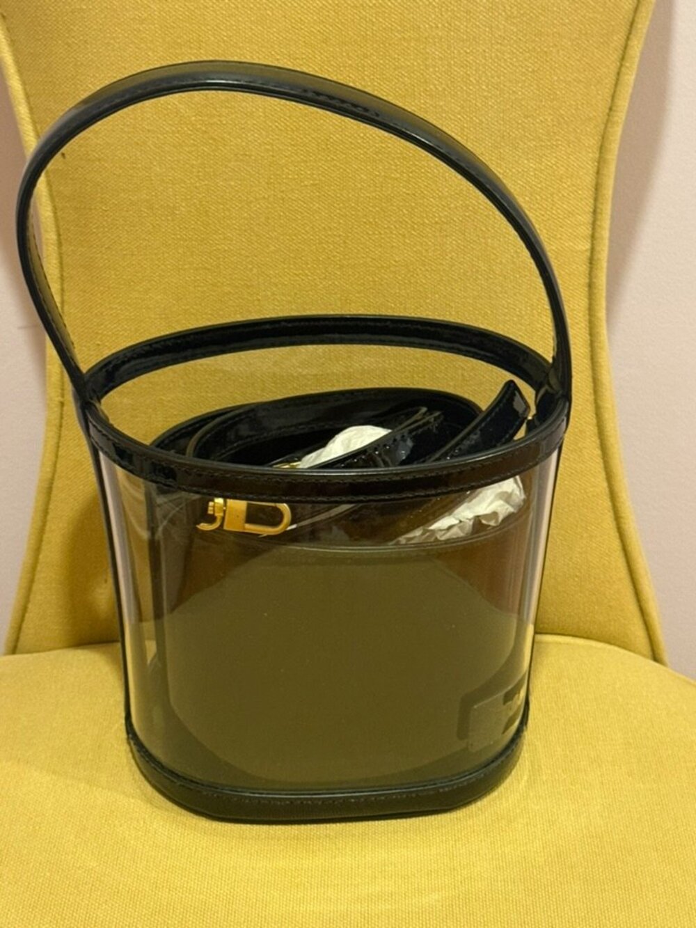 Staud Bissett Translucent Crossbody Bucket Bag